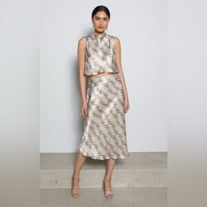 NWT Bec + Bridge Satin Python Blouse Size 2